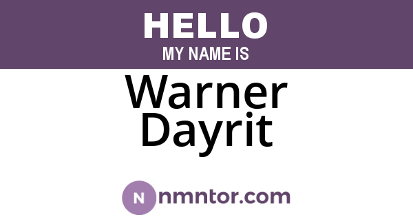 Warner Dayrit
