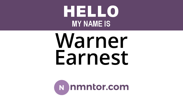 Warner Earnest