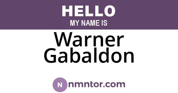 Warner Gabaldon