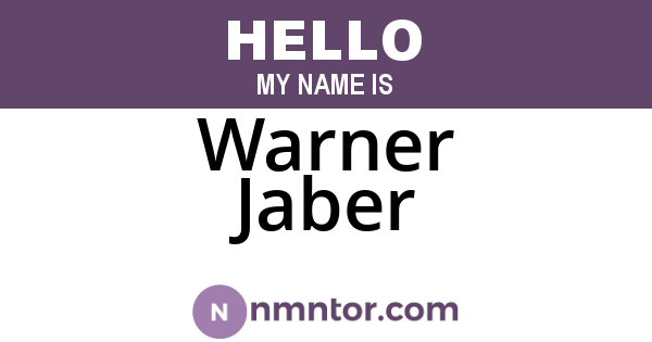 Warner Jaber