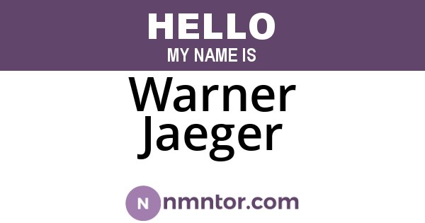 Warner Jaeger