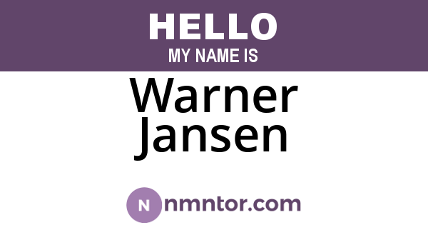 Warner Jansen
