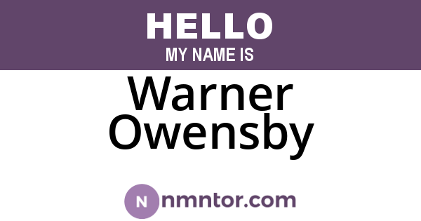 Warner Owensby