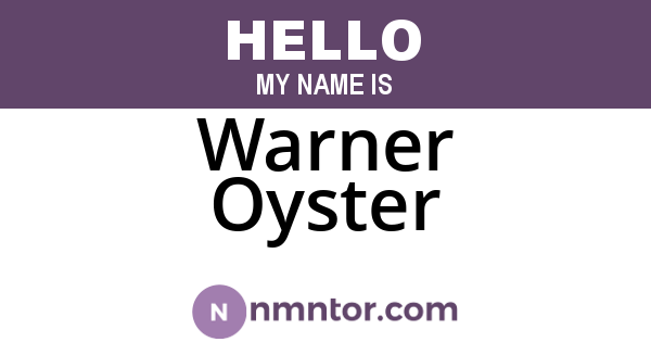Warner Oyster