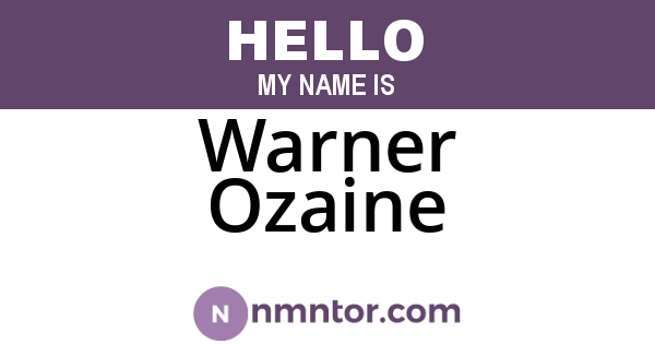 Warner Ozaine