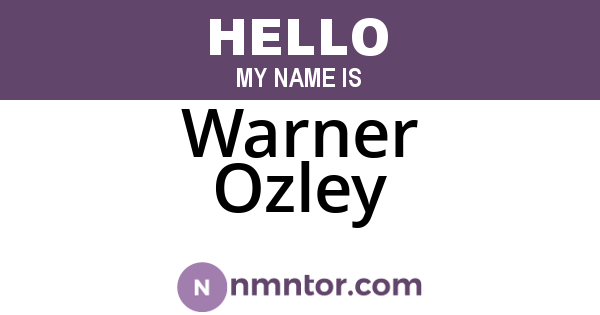 Warner Ozley
