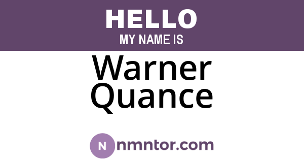 Warner Quance
