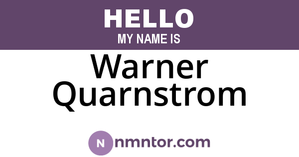 Warner Quarnstrom