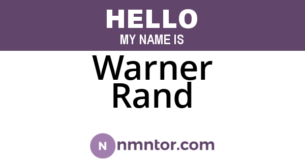 Warner Rand