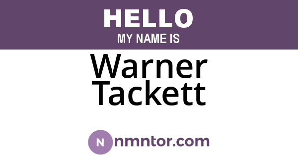 Warner Tackett