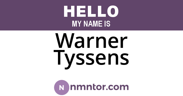 Warner Tyssens