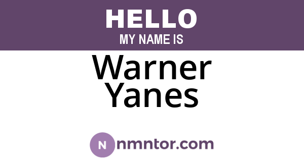 Warner Yanes