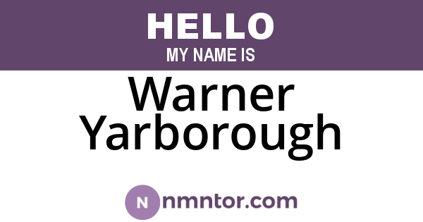 Warner Yarborough