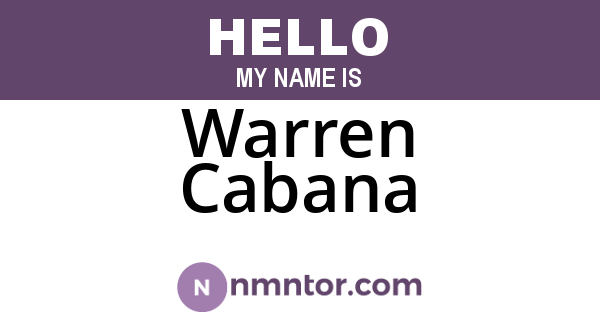 Warren Cabana