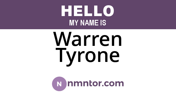 Warren Tyrone