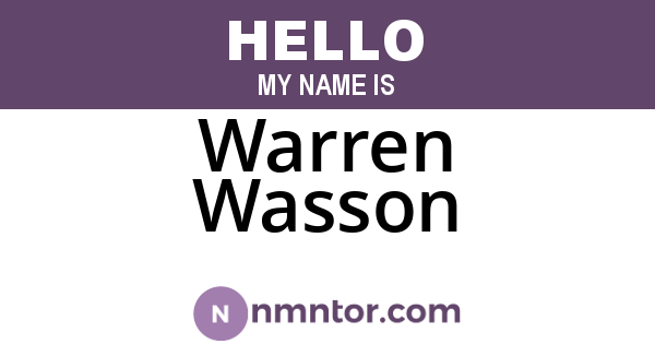 Warren Wasson