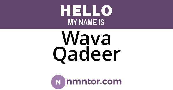 Wava Qadeer