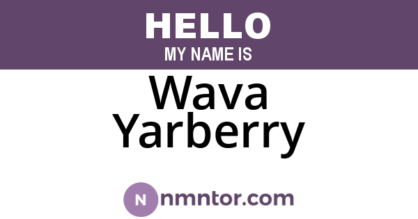 Wava Yarberry