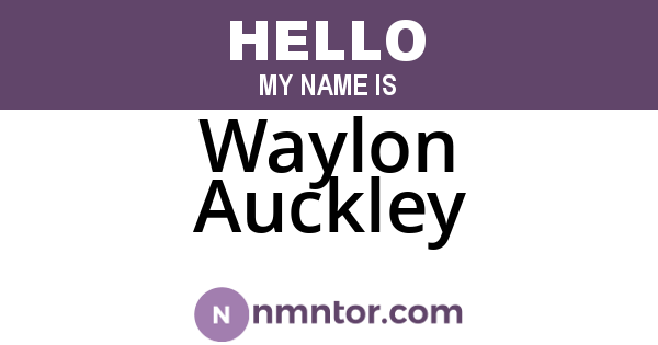 Waylon Auckley