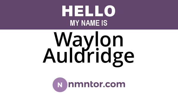 Waylon Auldridge