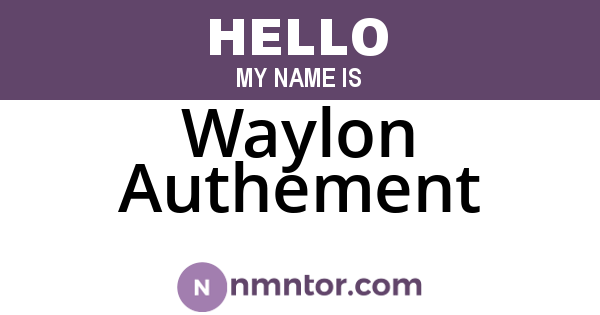 Waylon Authement