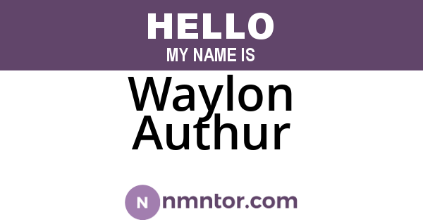 Waylon Authur