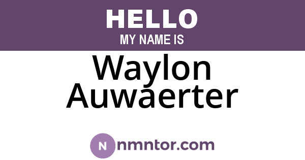 Waylon Auwaerter