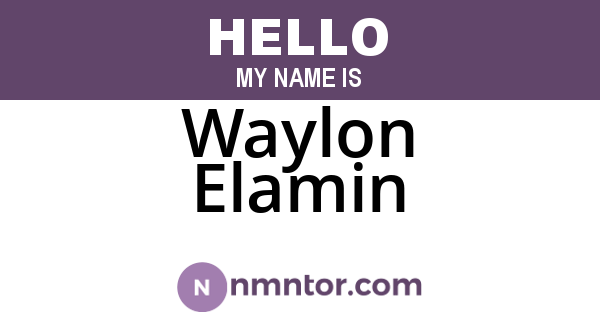 Waylon Elamin