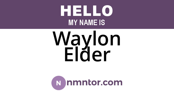 Waylon Elder