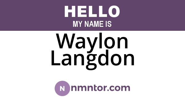 Waylon Langdon