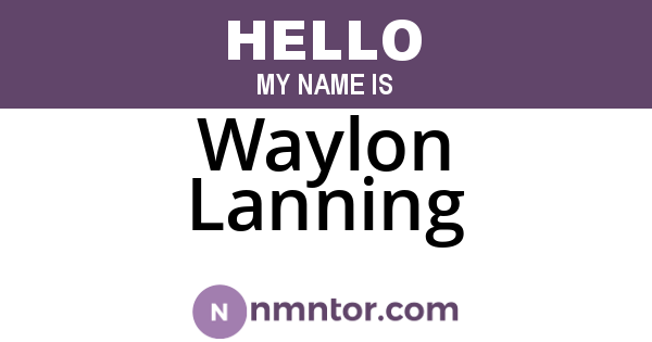 Waylon Lanning