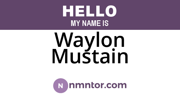 Waylon Mustain