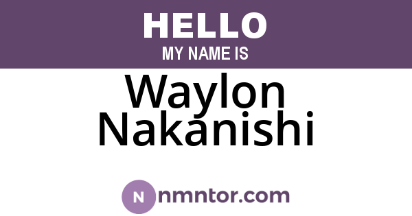Waylon Nakanishi