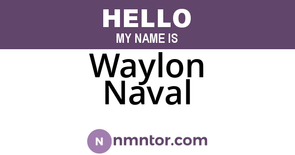 Waylon Naval