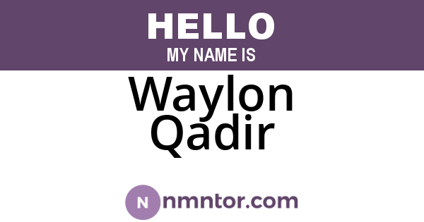 Waylon Qadir