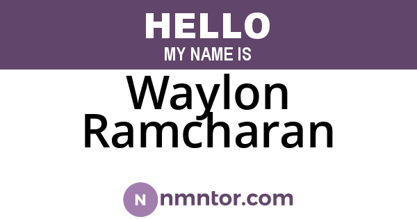 Waylon Ramcharan