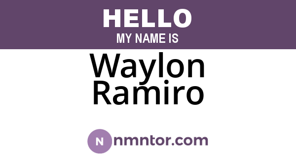 Waylon Ramiro
