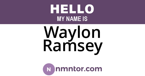 Waylon Ramsey
