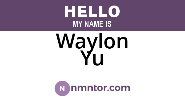 Waylon Yu