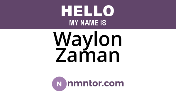 Waylon Zaman