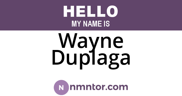 Wayne Duplaga