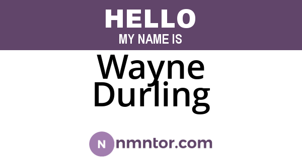 Wayne Durling