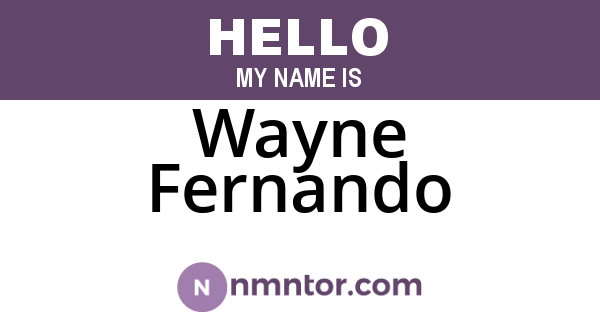 Wayne Fernando
