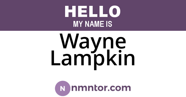 Wayne Lampkin