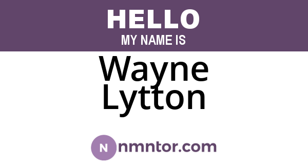 Wayne Lytton