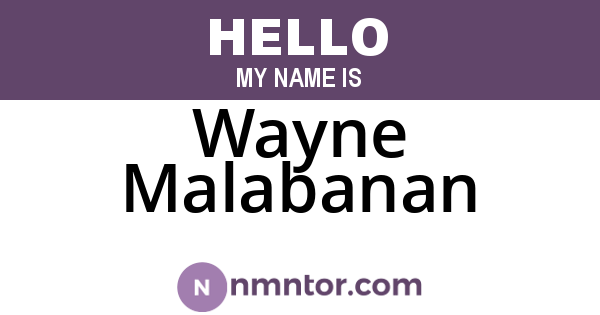 Wayne Malabanan