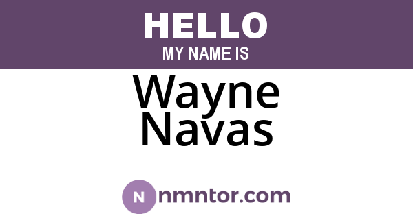 Wayne Navas