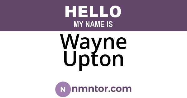 Wayne Upton