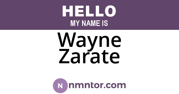 Wayne Zarate