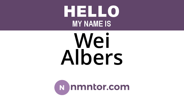 Wei Albers
